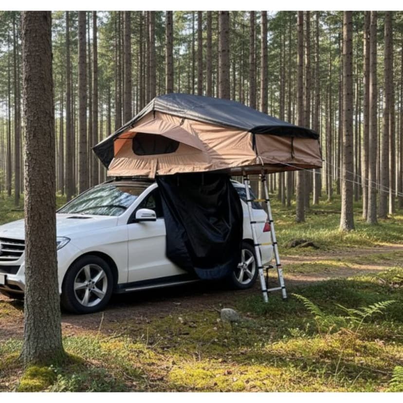 Taktält Softshell 240x140 cm | Vattentätt 10 000 mm | Madrass & stege ingår | Tundra
