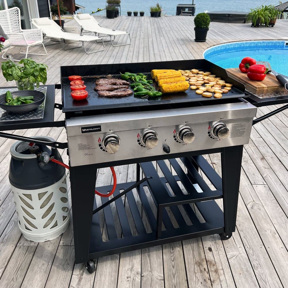 Gasoldrivet stekbord 16 kW | 4 rostfria brännare | Lockhart