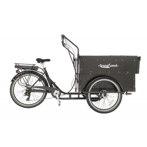 Extra stor el-Lådcykel | Cargobike med Kapell, 250W Motor & LG-Batteri | Svart