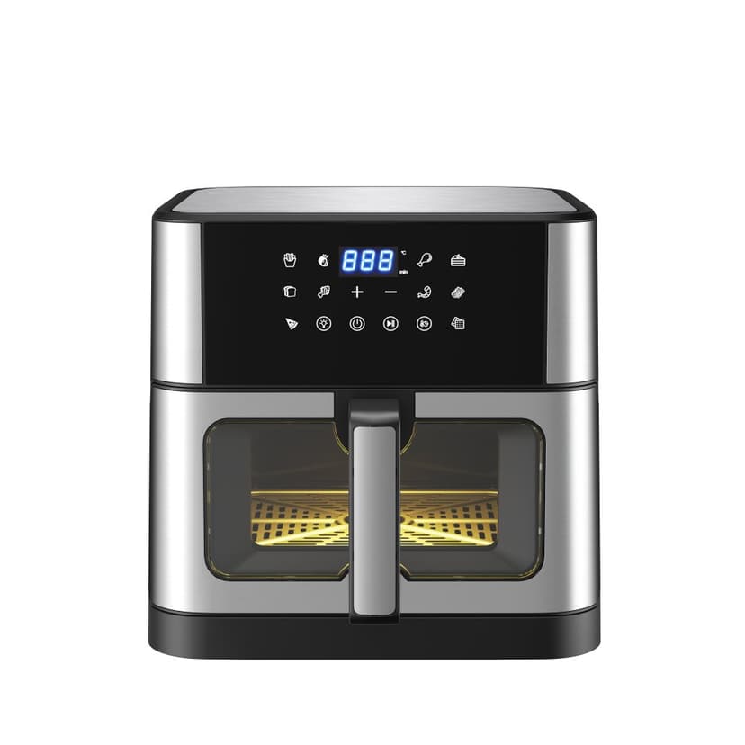 Stor Airfryer 10L | Genomskinligt fönster | 10 Förinställda Program | Lyfco