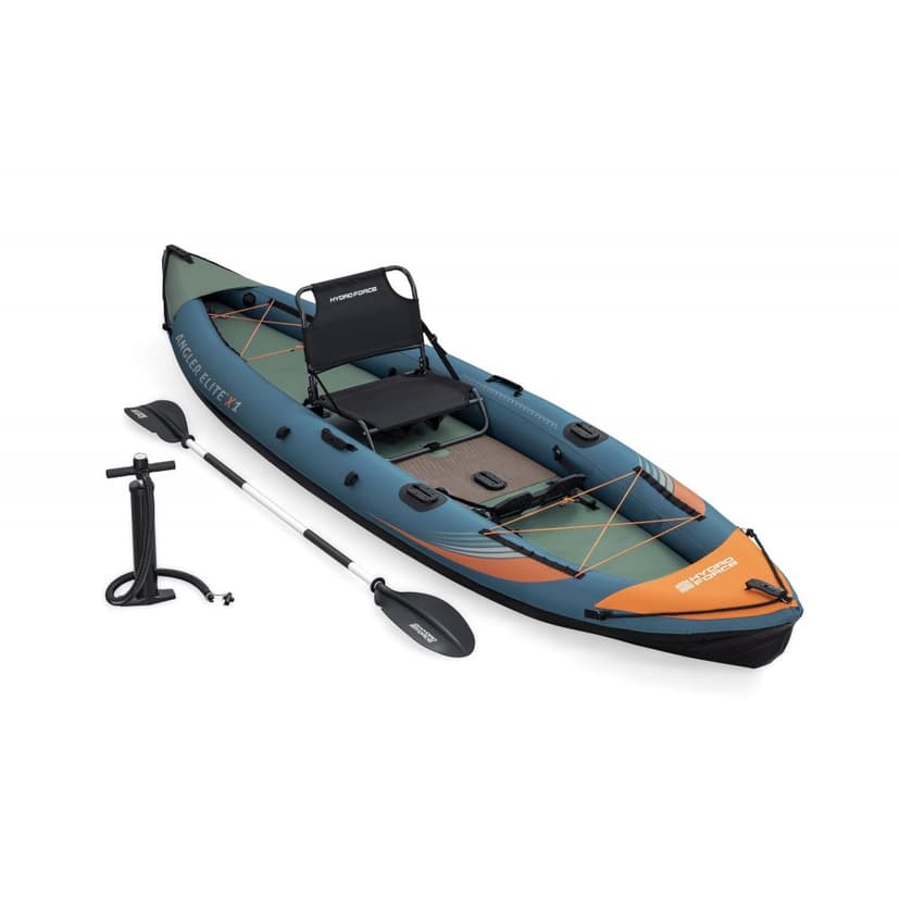 HydroForce Angler Elite Fiskekajak 380×99 cm |  Fish ruler, ripstop & komplett set | Bestway (65197)