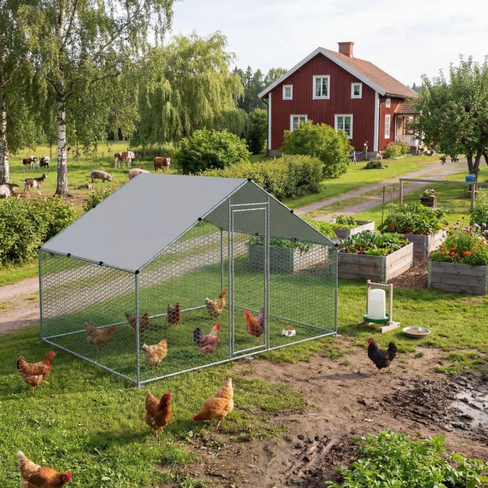 Hönsgård 5m² | Lättstädat | Galvaniserat stål