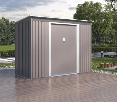 Plåtförråd 3,16 m²  Galvaniserat Stål | Polykarbonat-Taklucka | Skjutdörrar