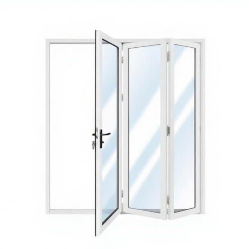 Vikdörr altan  Dubbelglas, 1,82 × 2,0 m | Vit aluminium | Härdat glas 5+5 mm