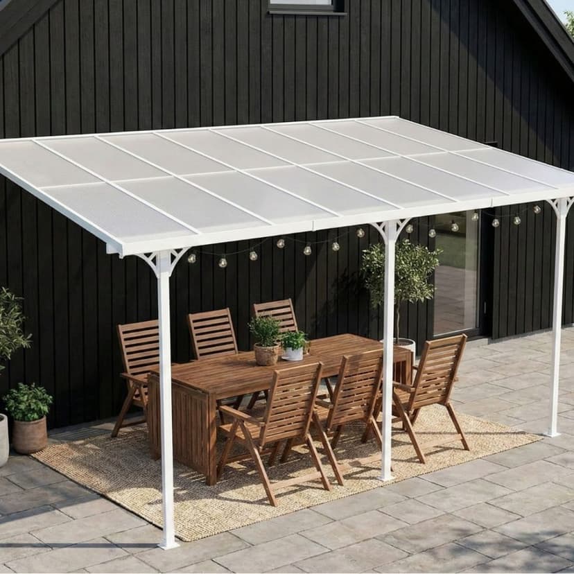 Altantak 5x3 m | Kanalplast / Aluminium| Robust design | Vit