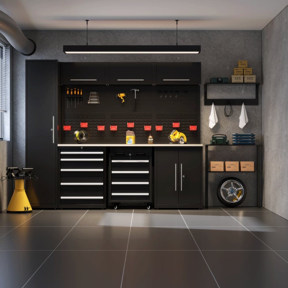 Garageinredning | Komplett förvaringssystem | 2750 x 550 x 2300 mm