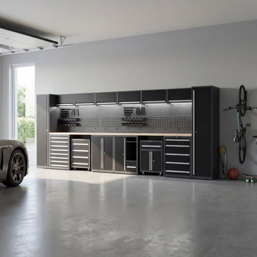 Verkstad & garage | Komplett förvaringssystem i stål | Lådskåp, Väggskåp & Verktygsvagnar