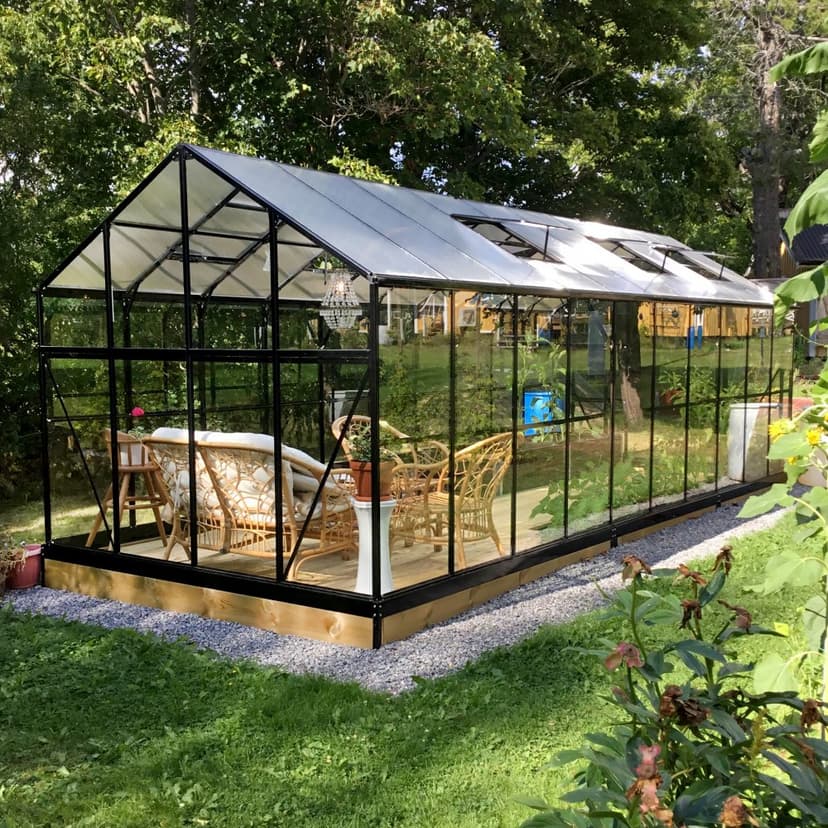 Växthus 16 m² | 4mm säkerhetsglas | 5 års stormgaranti