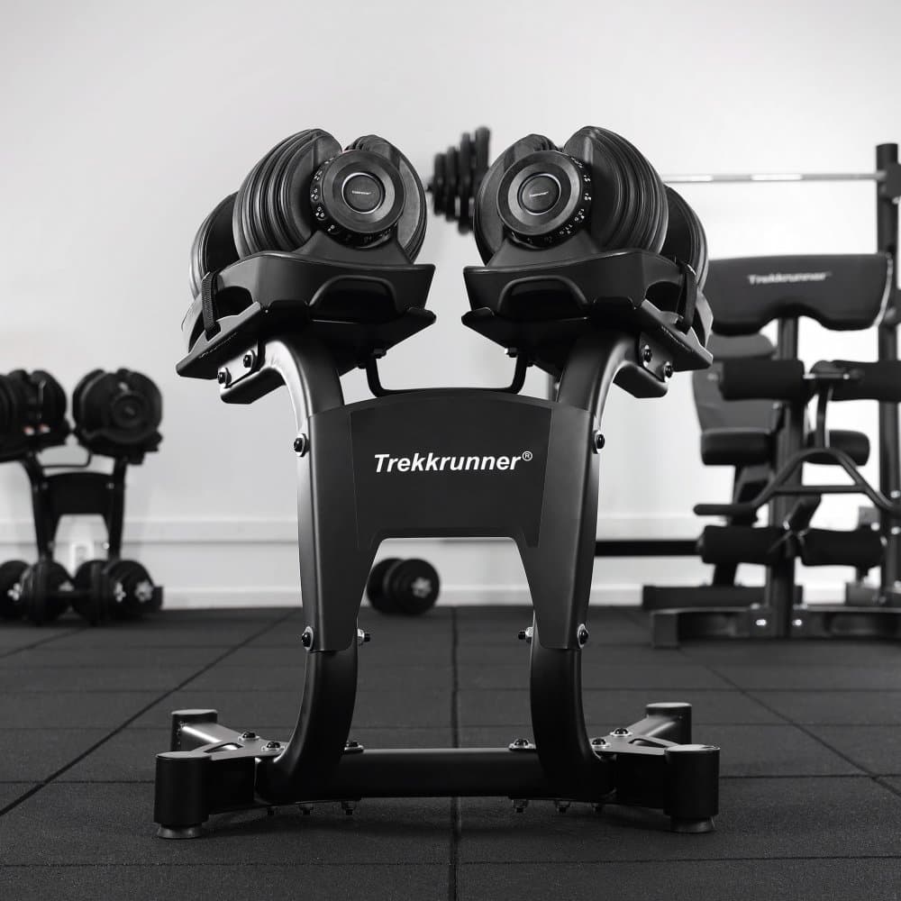 Hantelställ i stål | Maxlast 2x40kg | Trekkrunner
