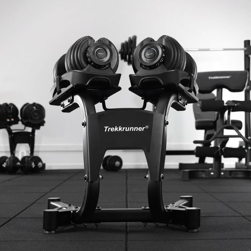 Hantelställ i stål | Maxlast 2x40kg | Trekkrunner