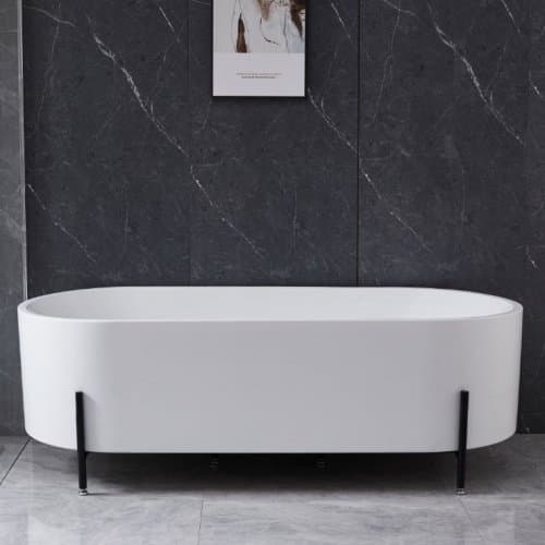 Badkar | 170x75 cm | Svarta fötter | Modern design