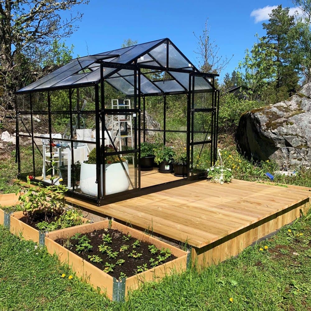 Växthus 6,4 m² | 4 mm säkerhetsglas | 5 års stormgaranti