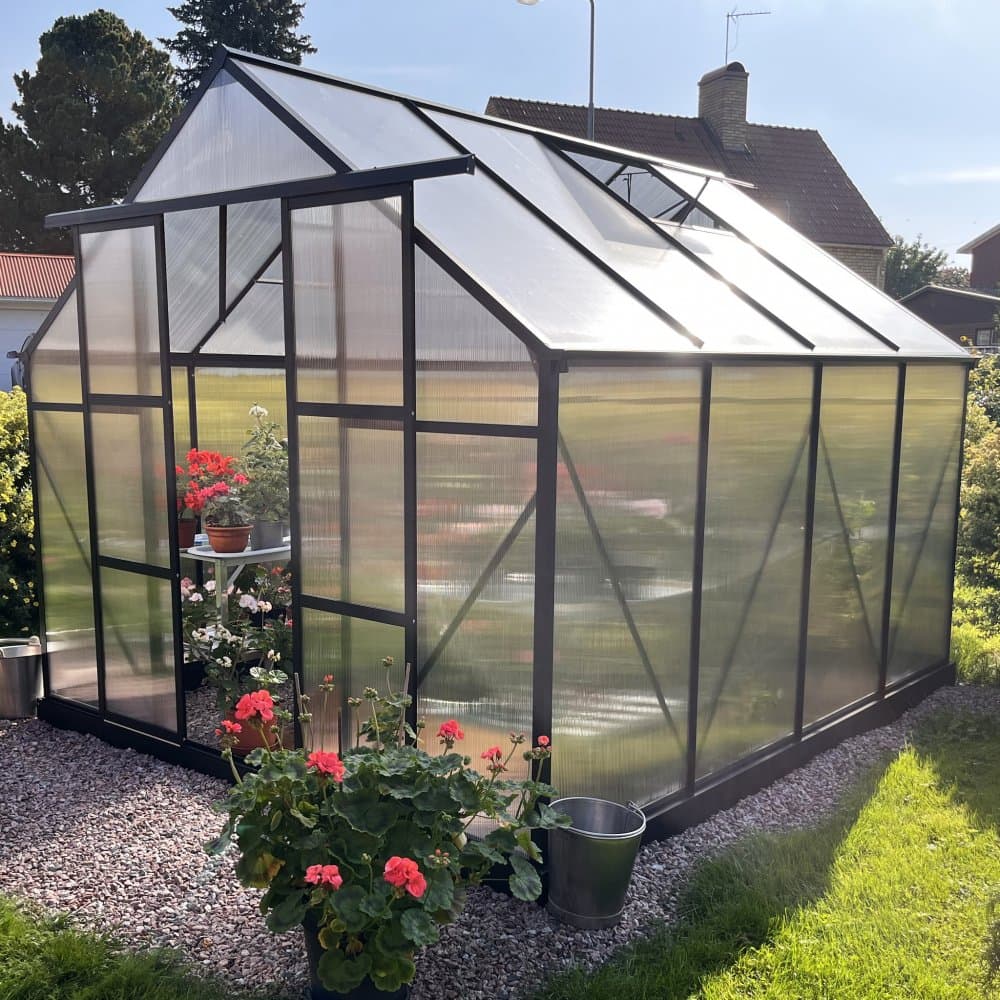 Växthus 7,2m² | Extra hög odlingshöjd | 6mm kanalplast