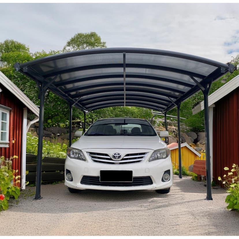 Carport 17 m² | 570 x 303 cm | Aluminiumram med kanalplasttak | Hållbar design