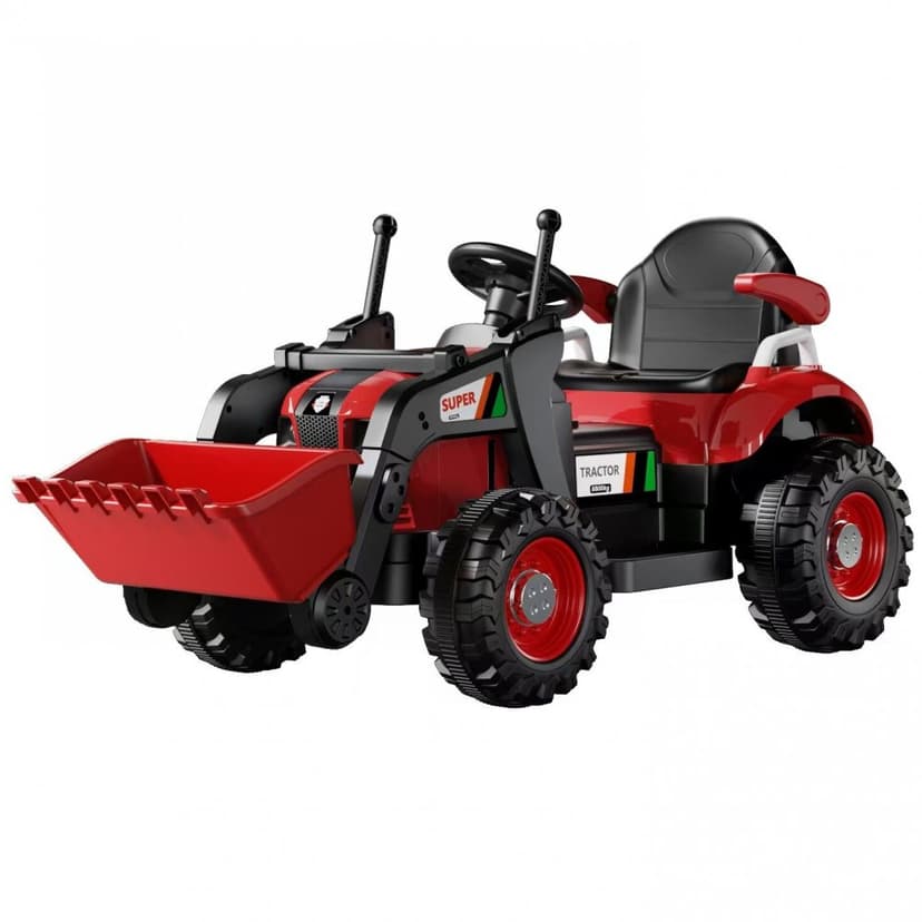 Eltraktor för barn 6V | Grävskopa | 4,5Ah | Röd/Svart