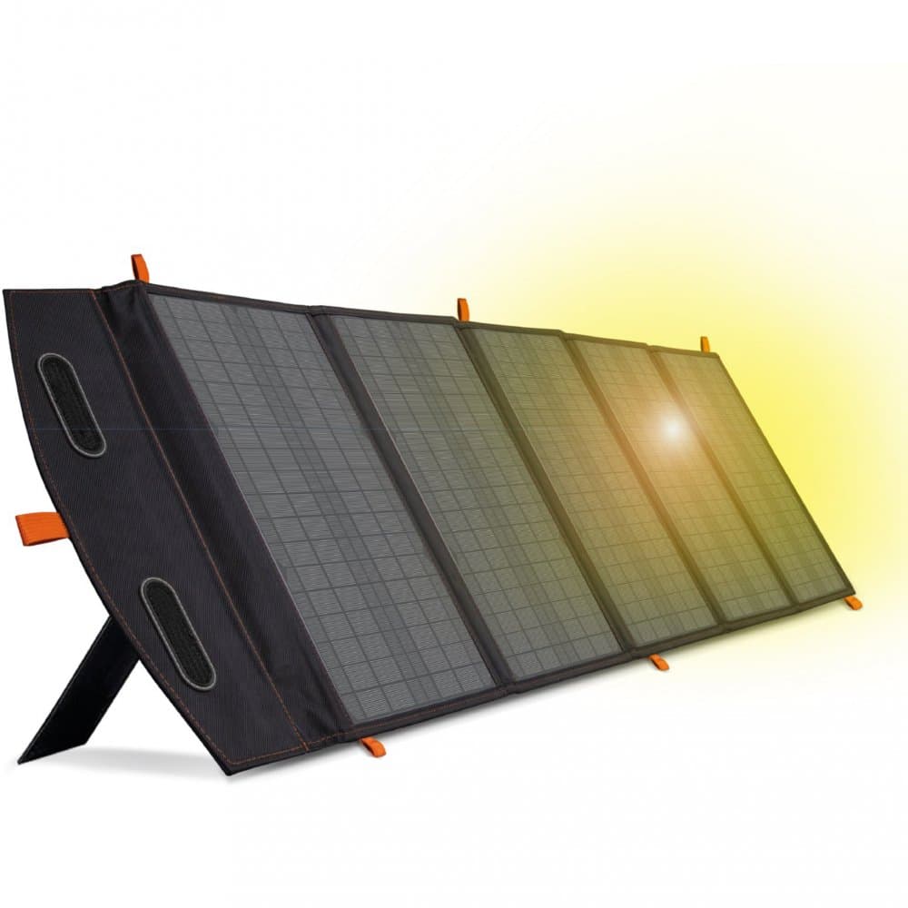 Portabel solpanel 100W | Vikbar | Ladda 3 enheter samtidigt