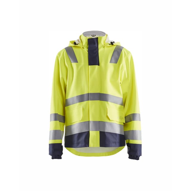 REGNJACKA 4313 2022 FLAMSKYDD LEVEL 2 VARSELGUL/MARINBLÅ S | Beijerbygg Byggmaterial