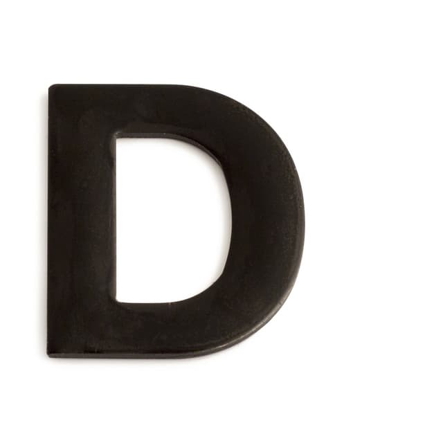 BOKSTAV D ROSTFRI SVART 50MM | Beijerbygg Byggmaterial