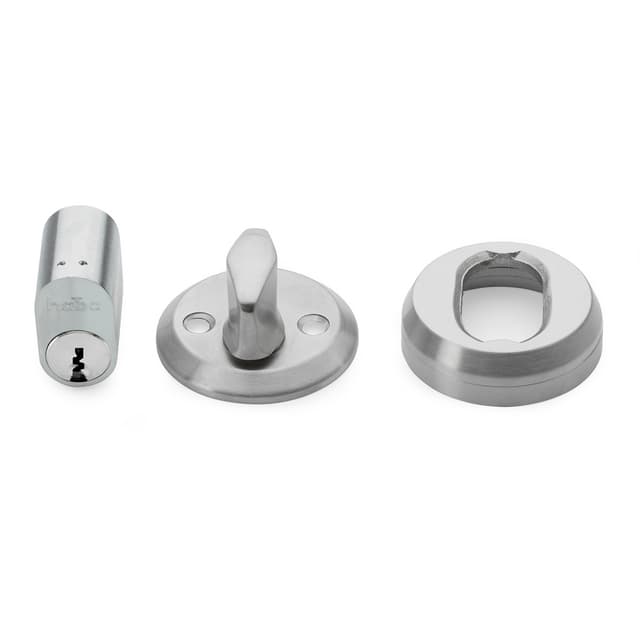 CYLINDERLÅSSATS 42 ROSTFRI KOMPL M CYLINDER/VRED/RING | Beijerbygg Byggmaterial