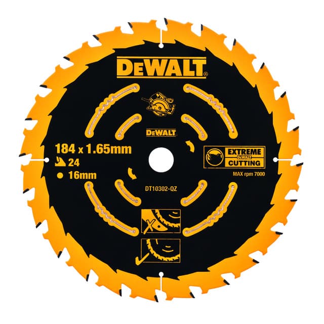 CIRKELSÅGSKLINGA DT10302 24T 184X16MM | Beijerbygg Byggmaterial