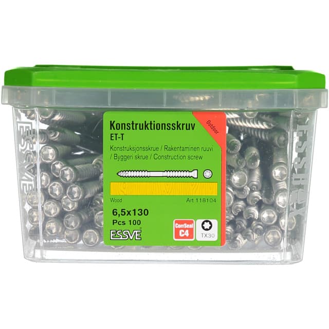 TRÄSKRUV ET-T 6,5X130 100ST CUTTER CS KONSTRUKTION | Beijerbygg Byggmaterial