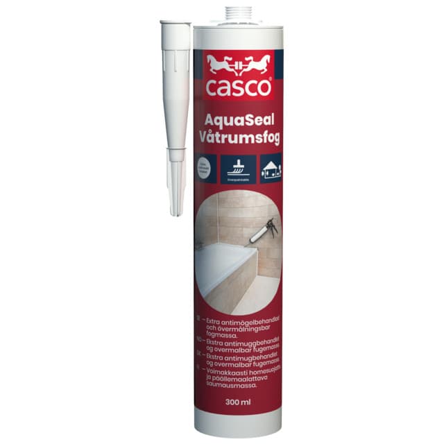 FOGMASSA AQUASEAL CASCO GRÅ 300ML 490106 | Beijerbygg Byggmaterial
