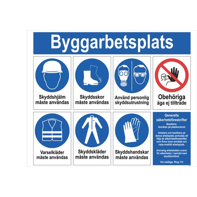SKYLT UNIGRAPHICS KOMBI BYGG- ARBETSPLATS ALUMINIUM 780X625 | Beijerbygg Byggmaterial