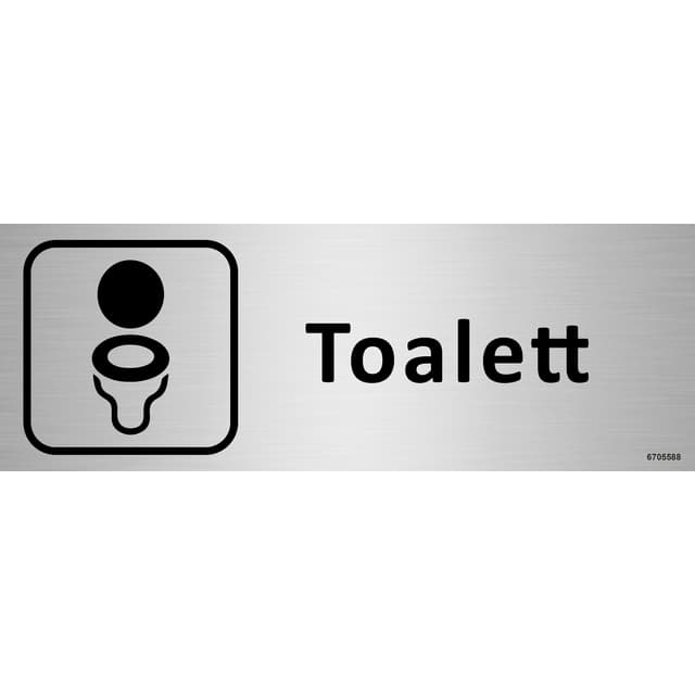 SKYLT UNIGRAPHICS TOALETT ALUMINIUM 225X80MM | Beijerbygg Byggmaterial
