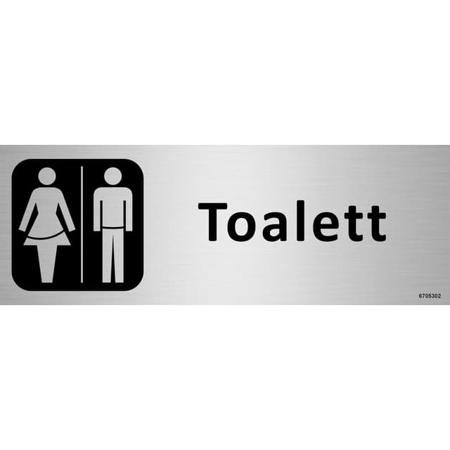 SKYLT UNIGRAPHICS TOALETT DAM HERR ALUMINIUM 225X80MM | Beijerbygg Byggmaterial