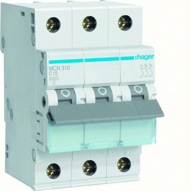 AUTOMAT C 10A 3-P MCN310 HAGER | Beijerbygg Byggmaterial