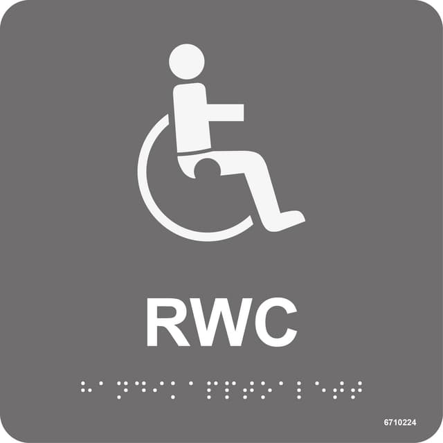 SKYLT UNIGRAPHICS RWC GRÅ TAKTIL PLAST 150X150MM | Beijerbygg Byggmaterial