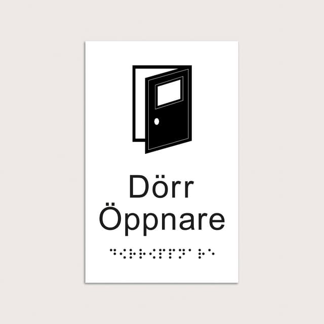 SKYLT UNIGRAPHICS DÖRRÖPPNARE TAKTIL VIT 150X150MM | Beijerbygg Byggmaterial