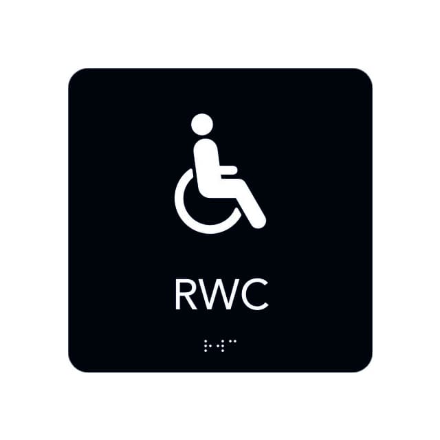 SKYLT UNIGRAPHICS RWC TAKTIL SVART 150X150MM | Beijerbygg Byggmaterial