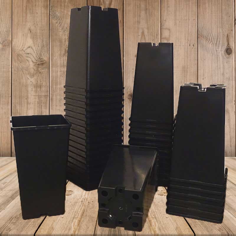 Planteringskruka roskruka, 13,7 x 13,7 cm, 23 cm hög, plast, för omplantering, god dränering, 52-pack.