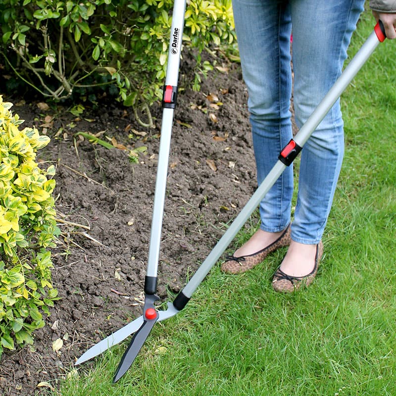 Grässax med teleskophandtag, justerbar 60–108 cm lågviktsmodell för kant- och grästrim