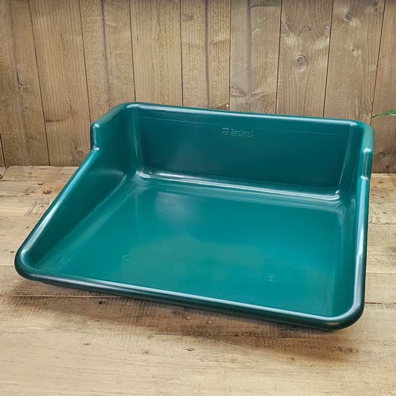 Planteringsbricka Tidy Tray, grön, 610x550 mm, återvunnen polypropylen, 55 mm framkant, 200 mm bakkant.