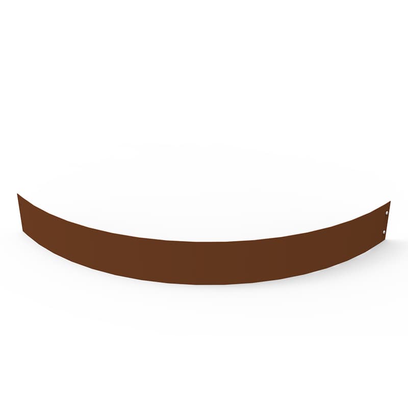 Planteringskant kvartsbåge corten 120×1150 mm, lång bågkant för stora rundade planteringar
