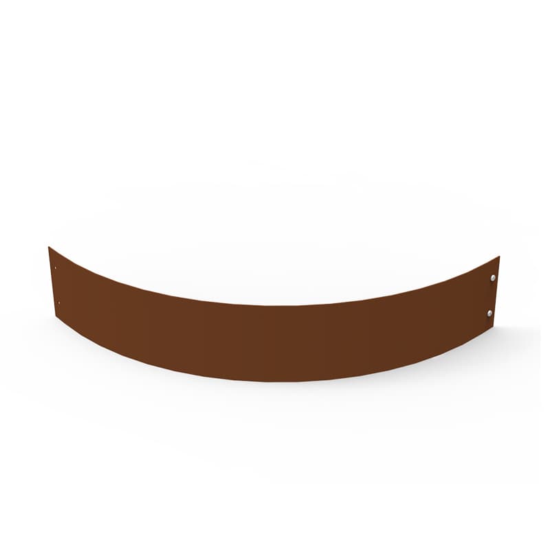 Planteringskant kvartsbåge corten 120×750 mm, bågkant i corten för rundade rabatter