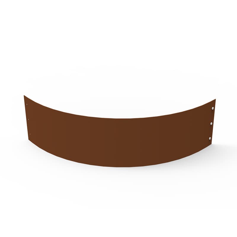 Planteringskant kvartsbåge corten 180×750, större bågformad kant i corten