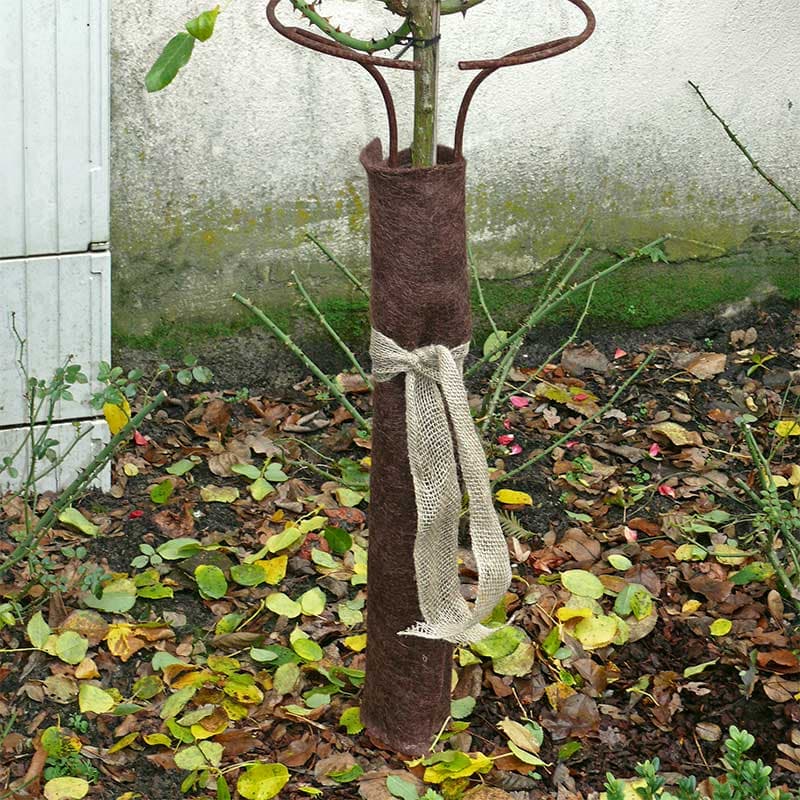 Jutefilt frostmatta mörkbrun 150×50cm, 4mm naturmaterial för kruk- och markskydd