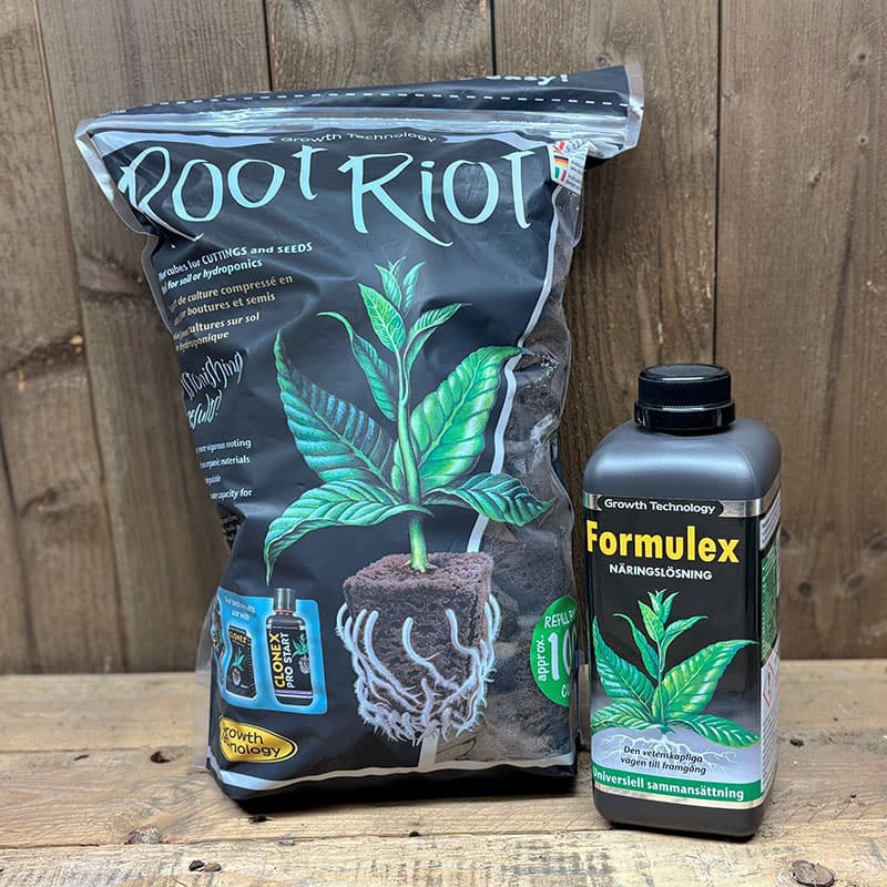 Wexthuset Plant Start Combo, Root Riot-kuber och Formulex 1 L för bästa odlingsstart