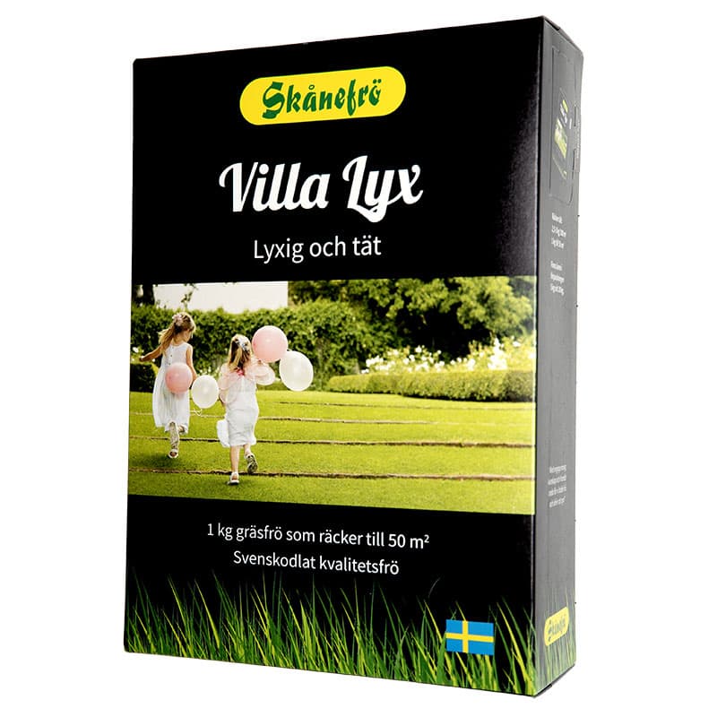 Gräsfrö Villa Lyx, 1 kg - Lyxig, tät gräsmatta som tål färre klippningar, bra vinterhärdighet.