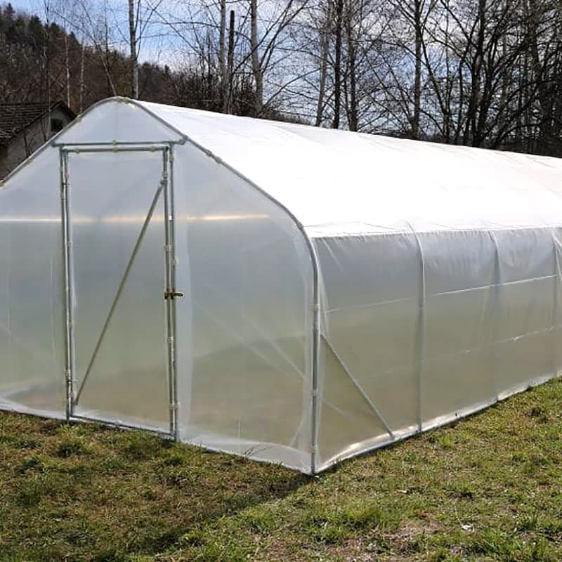 Tunnelväxthus Spira 35 kvm, 4 x 8,75 m, 1 dörr. Bågväxthus för extra lång odlingssäsong