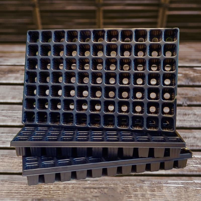 Pluggbrätte 3-pack, 77 celler, 33x51 cm, cellstorlek 40x40x53 mm, 100% återvunnen, hållbar förodling.