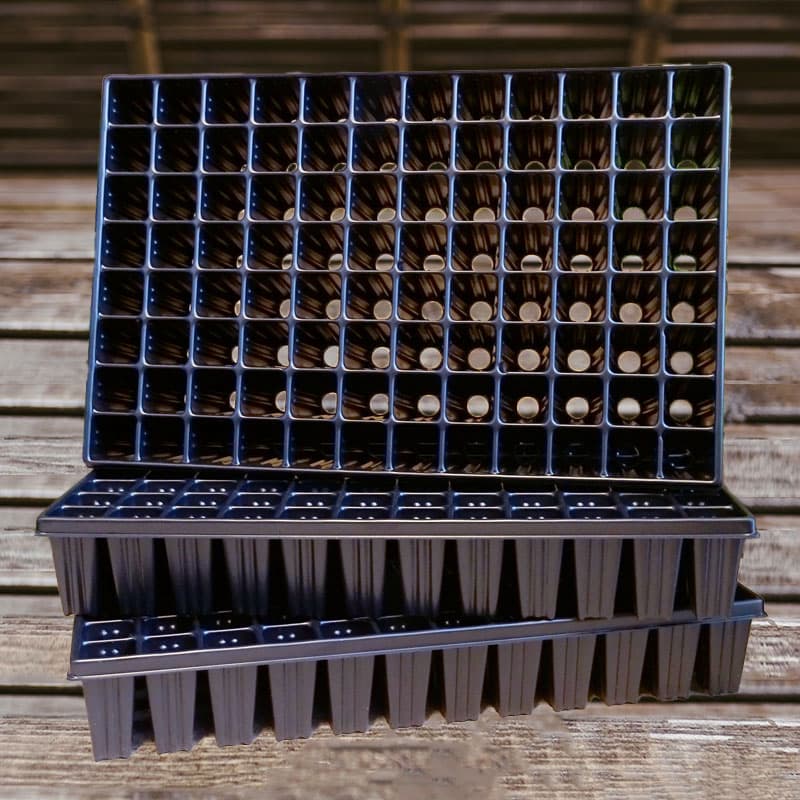 Pluggbrätte 96 celler, 3-pack, 33x51 cm, återvunnen polystyren, för förodling, hållbar användning.