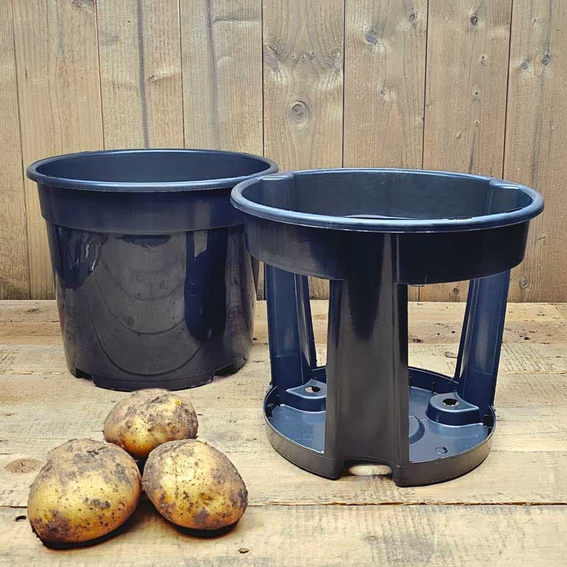 Potatiskruka 30x25 cm, plast, 30 cm toppdiameter, 25 cm höjd, för odling av potatis, hållbar, 2 delar.