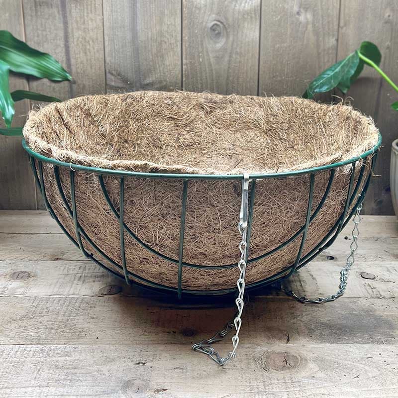 Ampel med kokosinlägg, 40 cm, kokosinlägg, hängande, för balkong, uteplats, hållbar, dekorativ.