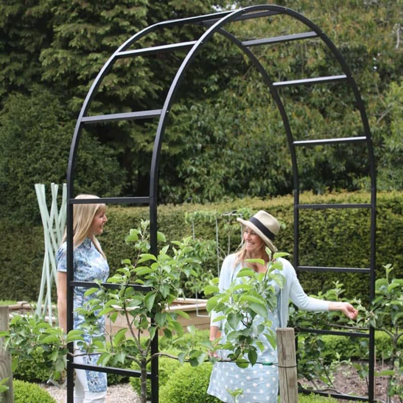 Växtportal Roman Arch svart, Medium, växtbåge, 245×150×60 cm, stål, 10 års garanti